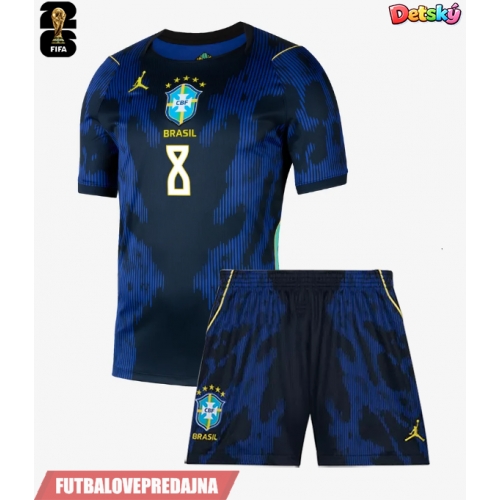 Lacne Dětský Futbalové dres Brazília Bruno Guimaraes #8 MS 2026 Krátky Rukáv - Preč (+ trenírky)